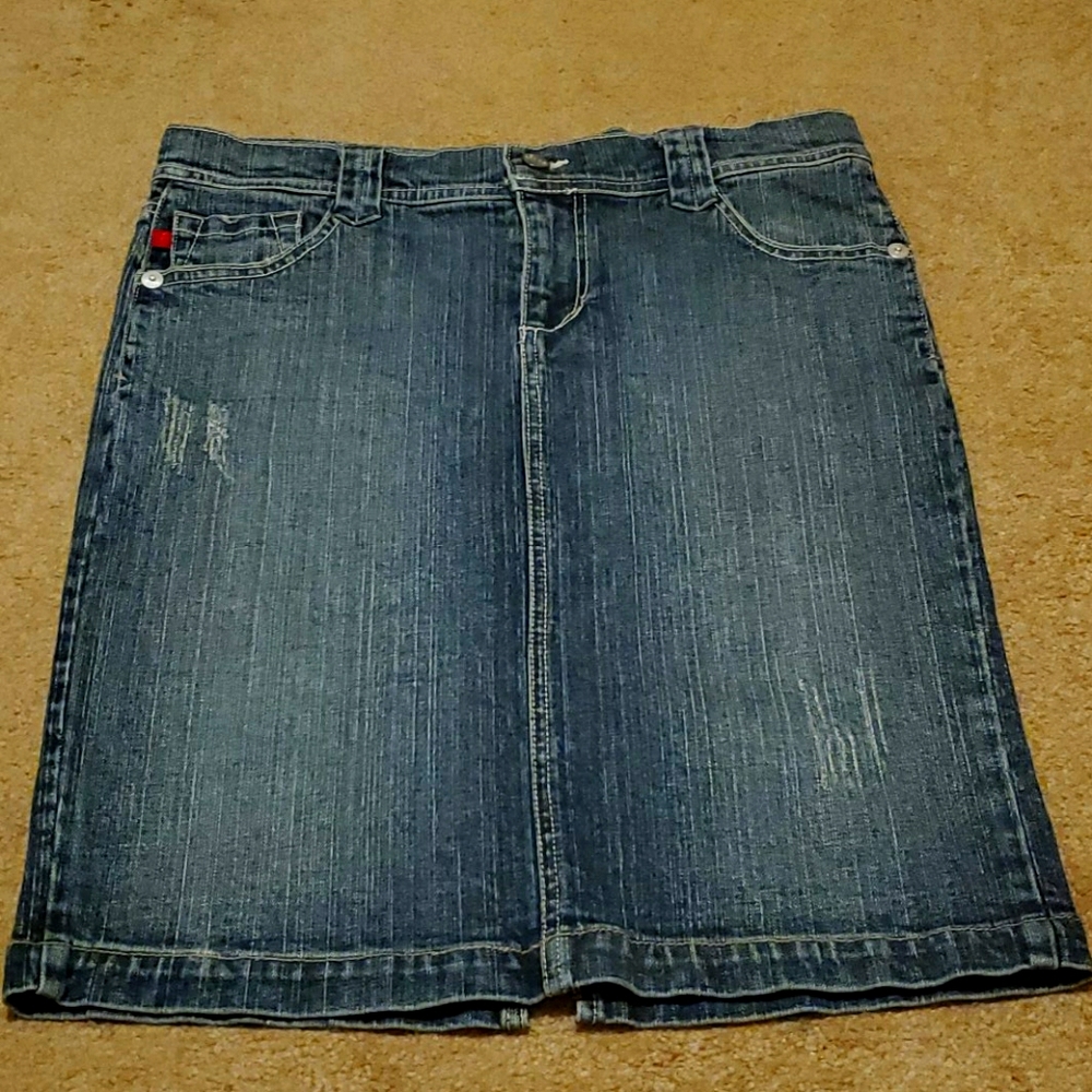 Jean skirt.